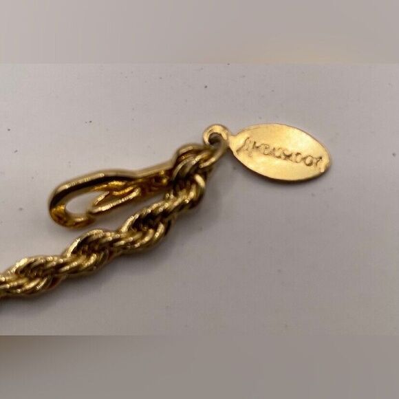 Ambassadors Bracelet Gold Tone Twisted Rope Chain 7” Vintage - Picture 2 of 2